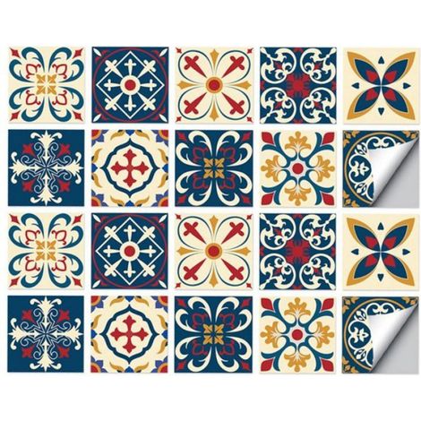 Autocollants muraux carreaux 20 pièces 15x15cm, vinyle décoratif amovible pour cuisine et salle de bain (1/5)