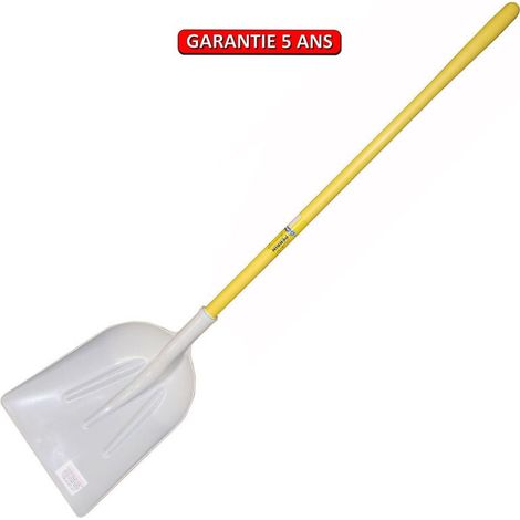 Weiße Lebensmittelschaufel aus Kunststoff mit geradem Nupla-Griff + Lebensmitteletikett OUTILS PERRIN