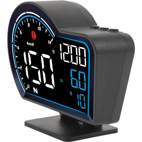 Affichage Tête Haute Auto GPS Compteur de Vitesse Numérique HD avec Alarme Excès de Vitesse, Direction et Distance de Conduite, Universel pour Voiture (1/5)