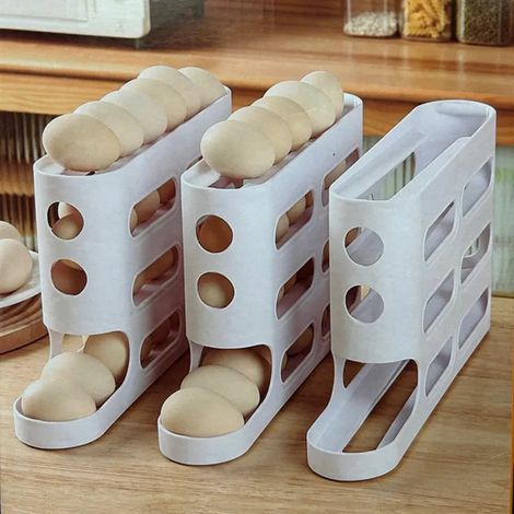 TrAdE Shop Traesio - Dispenser Portauova Organizzatore Ripiano Frigo Cucina Contenitore Uovo A Rotolamento - (1/2)