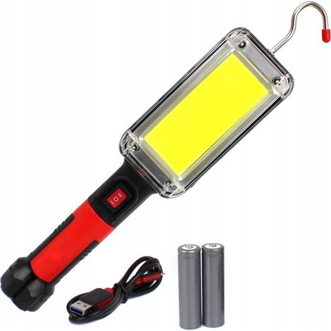 3-in-1-Akku-Taschenlampe für Werkstatt, Garage, Kanal, LED-Haken (1/5)