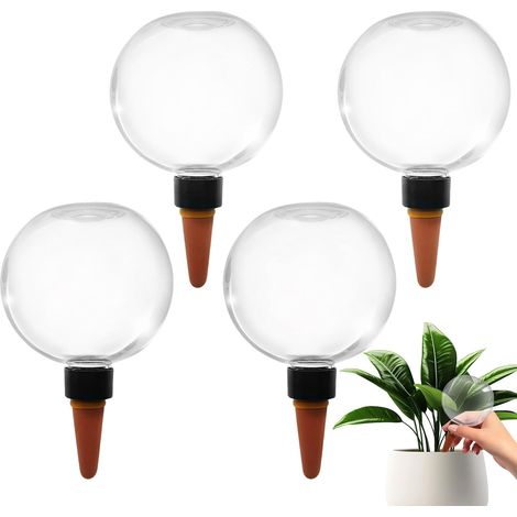 Lot de 4 Boule Arrosage Plante, 500 ml Ampoules d'arrosage automatiques, Boules D'Irrigation pour Plant, Globe d Arrosage Plant Automatique Transparent pour Plantes, Arrosage des Chambres, Balcons (1/5)