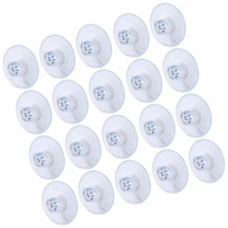 20 paquets de 45 mm de grandes ventouses en plastique PVC à ventouse sans crochets, transparent