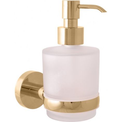 Distributeur de savon COLORADO en verre et laiton doré 200 ml (1/2)