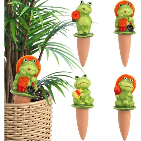 4x Automatischer Rasensprenger, Tonkegel, Frosch-Design, für Zimmerpflanzen (1/5)