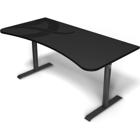 Arozzi Arena Bureau Gaming incurvé Ultra Large avec Tapis sur Toute la Surface, Support de Moniteur avec découpes et Filet de Gestion des câbles – [Gun Metal] (ARENA-GM-DG)