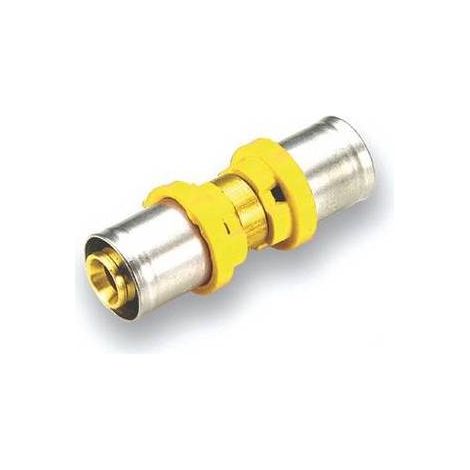 RACCORD POUR MULTICOUCHE GAZ DROIT DOUBLE Dimension : Diam. 16