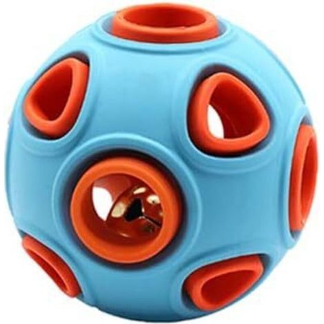 Balle pour chien, jouet interactif pour chien, jouet couineur avec clochette, balle rebondissante en caoutchouc pour chien, balle puzzle pour jeu d'exercice pour animaux de compagnie, jouet à mâcher s (1/5)