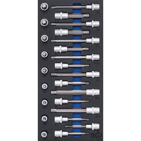 BGS Insert pour chariot d'atelier 1/3: Jeu d'embouts profil Keil (pour RIBE) entraînement carré intérieur 12,5 mm (1/2") 25 pcs. - 4117 (1/2)