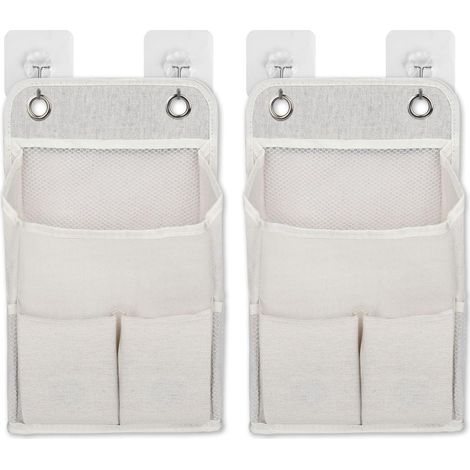 Organizer da appendere con 2 ganci, organizer da appendere con tasche, organizer da parete pieghevole ad alta capacità per casa, ufficio, dormitorio, bagno (1/5)