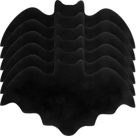6er-Set Filz-Tischsets mit Fledermausmotiv für Halloween, Tischdekoration für Partys – 43,00 x 25,00 x 0,20 cm – Schwarz (1/4)
