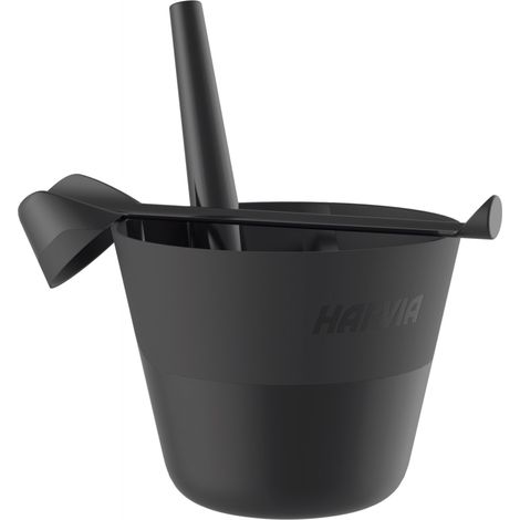 Harvia Click Saunakübel und Schöpfkelle Saunaeimer mit Aufgusskelle Kunststoff schwarz