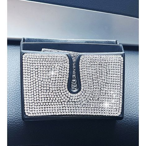 Car Seat Organizer, Diamond Car Storage Box, Bling Multifunctional Side Storage Compartment for Car Seats, Pens, Phones, and Keys (White) (1/5)