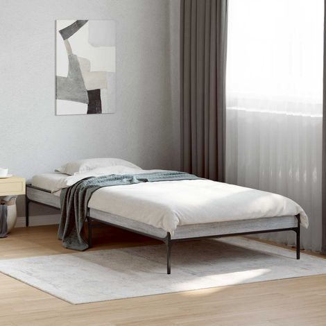 Cadre de lit 80 x 200 cm Sonoma gris en bois d’ingénierie avec sommier à lattes - PANGIVO (1/5)