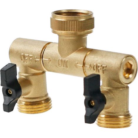 Raccord en Y universel pivotant pour robinet extérieur, anticorrosion et antirouille, pour l'irrigation de pelouse. (1/5)
