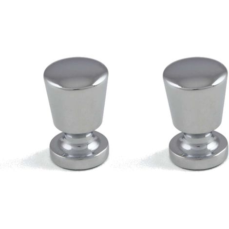 2x bouton de tiroir métal chromé brillant poli 24mm meuble design porte poignée commode armoire maison à visser (1/3)