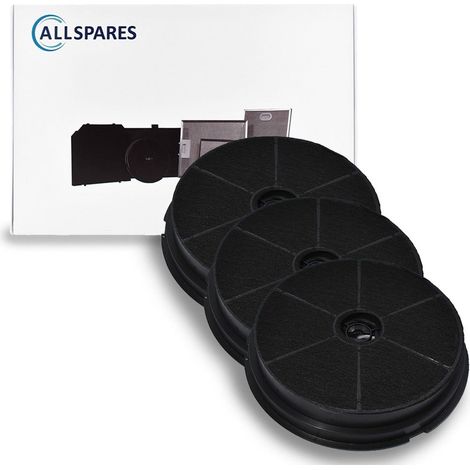 Filtro de carbón AllSpares (3 uds.) para campanas extractoras compatibles con ATAG ACC917/31028 / ETNA 34468 / Pelgrim KF67 (Ø193mm) (1/5)