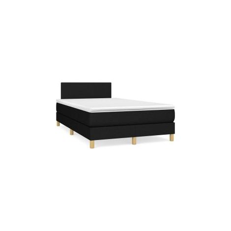 Sommier à lattes de lit avec matelas Noir 120x200 Tissu (1/5)