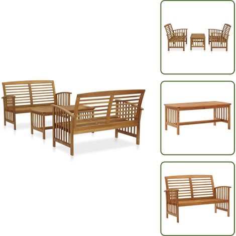 Panca da giardino - vidaXL Set Divani da Giardino 3 pz in Legno Massello di Acacia - Set da giardino