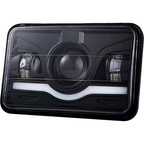 Feux avant LED 4x6 pouces 45W 9-32V DC IP68 imperméables, DRL et clignotants blancs et rouges, pour UTV, VTT, bateaux et autocars. (1/5)