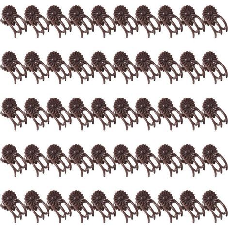 50 Pflanzenclips aus Kunststoff, Rattan-Pflanzenstützclips, Clips zur Fixierung des Blumenwachstums, Gartenbedarf (1/5)