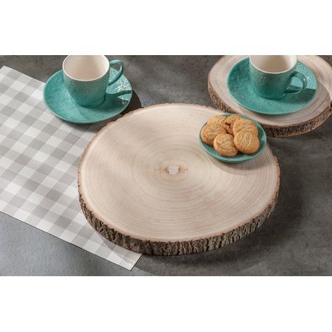 Regalo Italiano Tagliere in Legno Rotondo D 33 Cm
