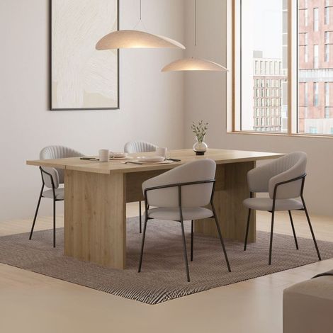 Tavolo rettangolare fisso colore rovere cadiz 200x100 cm - Loana