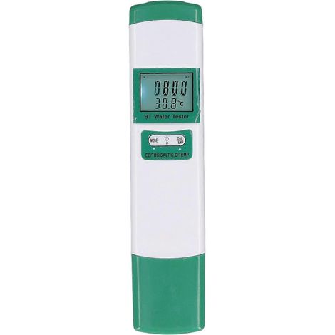 Bluetooth-Wassertester EC TDS SALT SG TEMP 5 in 1 Meter Qualitätsprüfstift für Pool und Aquarium