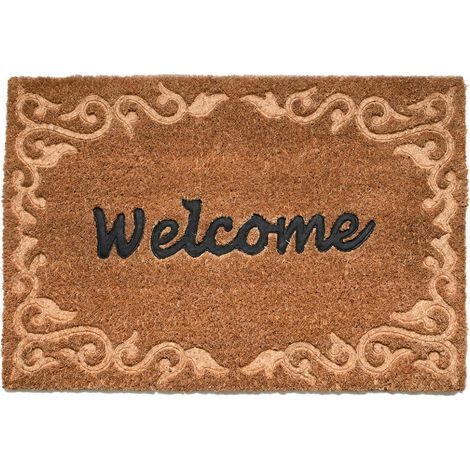 Bienvenido felpudo decorativo de coco
