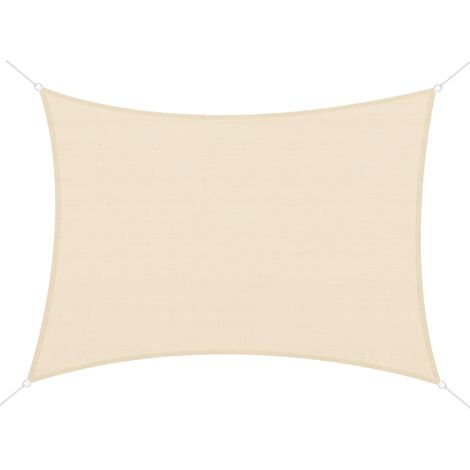 Voile d'ombrage rectangulaire 4 x 6 m, auvent en PEHD 185 g/m² avec protection UV, couleur crème produit de qualité avec garantie satisfait ou remboursé (1/5)
