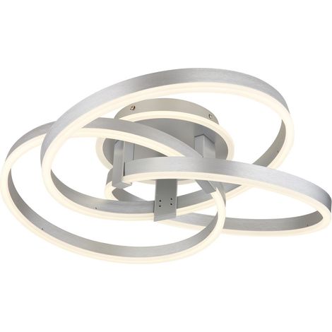 Plafonnier semi-encastré à LED intégré en aluminium brossé LED à intensité variable 2700-6000 K Télécommande