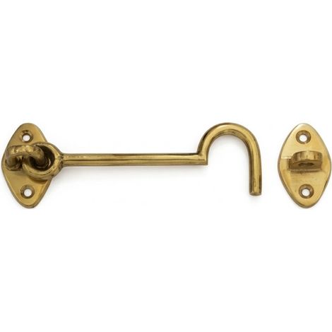 Gancio Fermapersiane Snodato con Incontro Ottone Lucido 140 mm 5 pezzi