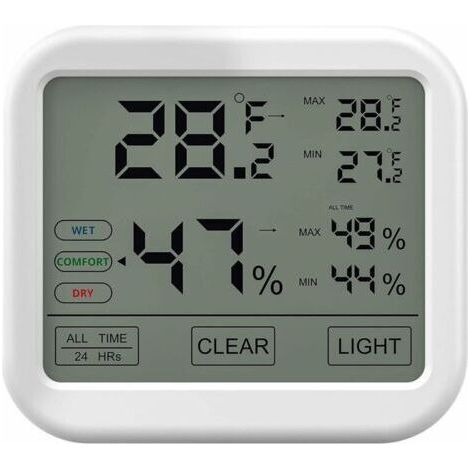 BARKBUSTERS Thermomètre Hygromètre Intérieur avec Haute Précision, Numérique LCD Moniteur Température et Humidité, Indicateur du Niveau de Confort Idéal pour Chambres de Bébé, Maison, Cave, Frigo, Gar (1/5)
