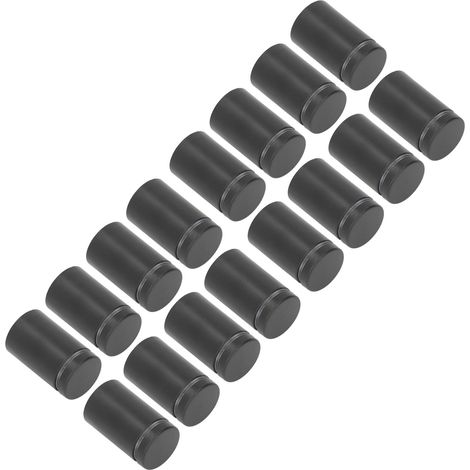 Packung mit 12 Edelstahl-Abstandsschrauben für Werbewandhalterungen, schwarze Acrylglasnägel (1/5)