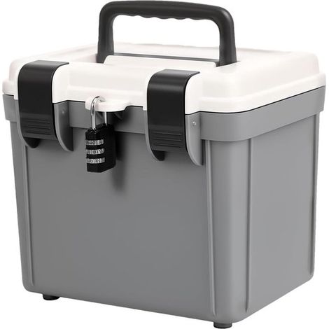 Abschließbare Aufbewahrungsbox, tragbarer Sicherheitsorganizer, 21,5 x 19 x 18 cm / 8,46 x 7,48 x 7,09 Zoll, großes Fassungsvermögen, Aktenschrank (1/5)