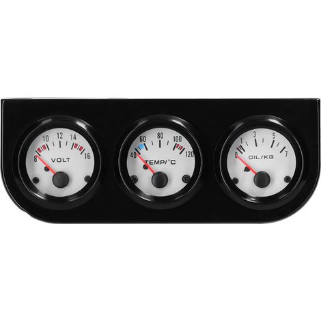 Multifunctional 3-in-1 automatic gauge kit for cars, 52mm gauge, water temperature, oil pressure, voltmeter with sensor for trucks, RVs, and marine boats. (1/5)