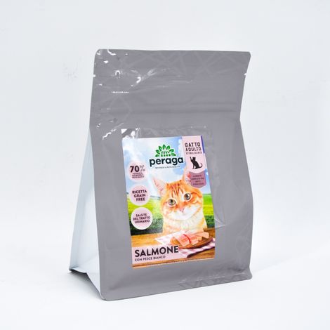 CROCCHETTE PERAGA PER GATTO ADULTO STERILIZZATO 300GR SALMONE CON PESCE BIANCO (1/3)