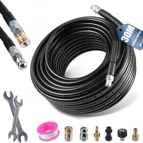 30M Déboucheur Canalisation Haute Pression400 Bar, Compatible avec Nettoyeurs Haute Pression karcher K2 K3 K4 K5 K6 K7