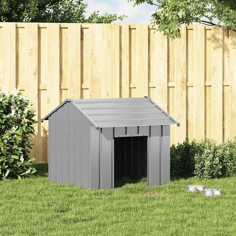 Cage pour chien à toit noir, dimensions 85x107x81 cm, en acier galvanisé.