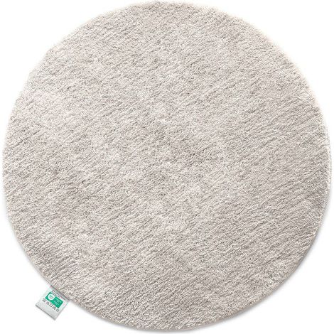 Tapis de bain Sky, tapis de salle de bain rond Ivoire 95 cm de diamètre
