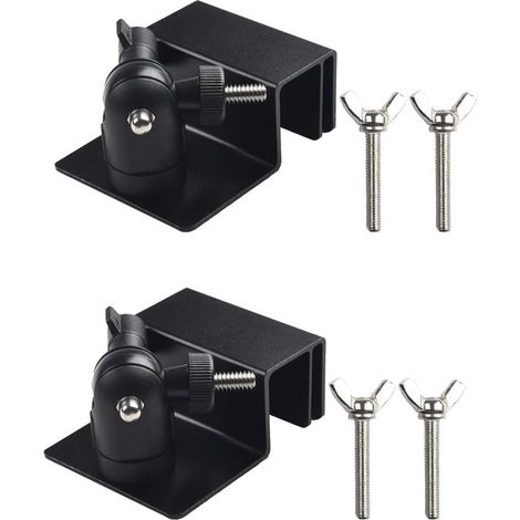 Lot de 2 supports de gouttière résistants aux intempéries pour caméras de sécurité, support mural avec adaptateurs à vis universels pour panneau Ring (Noir)