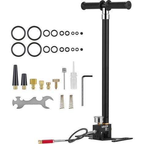 VEVOR Bomba Manual PCP 4 Etapas, Bomba PCP de Pistola de Aire Máxima 5800 PSI 40 MPa, con Filtro de Aceite y Humedad, Manómetro, Cuerpo de Acero Inoxidable, para Inflado de Neumáticos, Paintball (1/5)