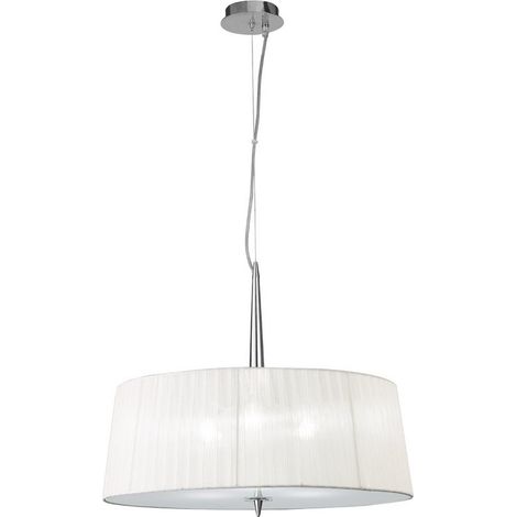 Inspired Mantra - Loewe - Suspension cylindrique à 3 ampoules E27, chrome poli avec abat-jour blanc (1/3)