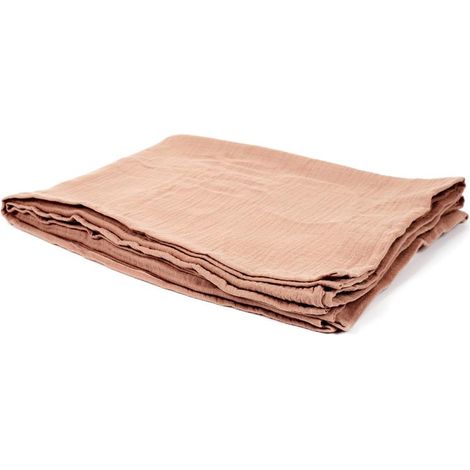 Plaid - HOME DECO FACTORY - Litchi - Gaze de coton - Rose (1/5)