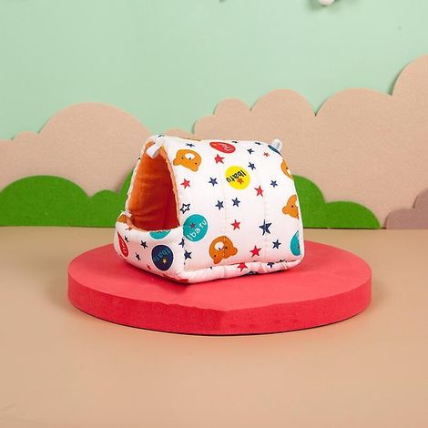 Gemütliches Bett für Kleintiere mit abnehmbarem Plüschkissen für Hamster, Kaninchen, Meerschweinchen, Eichhörnchen, Frettchen, Igel – 20 x 20 cm (1/5)