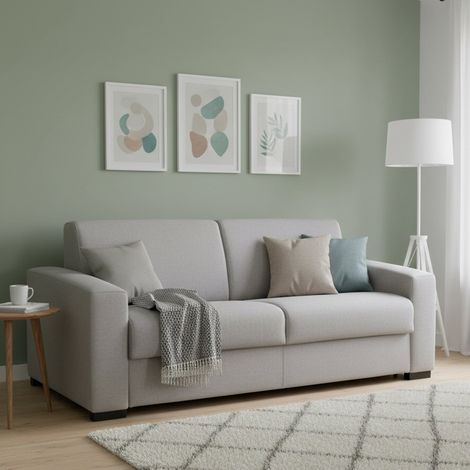 Talamo Italia Canapé Aleida, Canapé 2 places, 100% Made in Italy, Canapé de salon à ouverture pivotante, en tissu matelassé, avec accoudoirs standards, Cm 180x95h90, Gris, avec emballage renforcé (1/5)