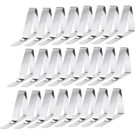 Lot de 24 Pinces à Nappe en INOX Pinces À Nappe De Table Ressort (1/5)