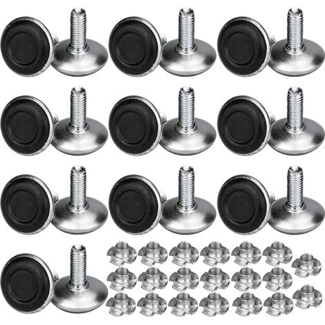 20 Pack Adjustable Furniture Legs, Aevc Leveling Leg T-Nut M8 x 20 x 30mm Thread, Screw Leveling Support for Furniture Feet, Chair, Table (1/5)