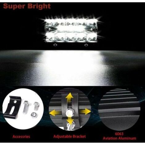 NALOOKAMIC Phare de Travail LED 12V 300W 7'' Projecteur LED Voiture 12v Etanche IP67 Spot Flood Fe