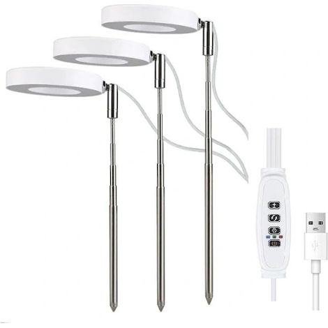 Lampe de culture réglable de 15 watts — Conception à trois têtes, spectre rouge et bleu, 8,9 cm (3,5 pouces)-AquaForge (1/5)